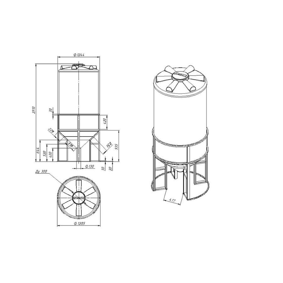 Емкость ФМ 2000л в обрешетке New — фото 4