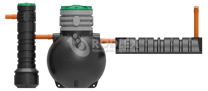 Cептик 2 камерный с дренажным блоком TOR 1500/2-3 чел. от Загород-Маркет
